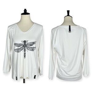 Henriette Steffensen Copenhagen Danish Dragonfly Graphic L/S Tee Viscose Stretch